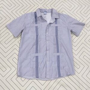 Blue Quail Blue and White Guayabera Fishing Shirt